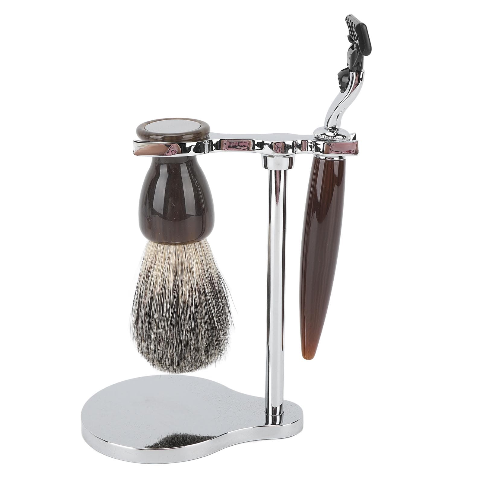 Men Razor Shaving Kit Vintage Wet Shave Grooming Set Safety Razor with Beard Brush Soap Bowl Stand