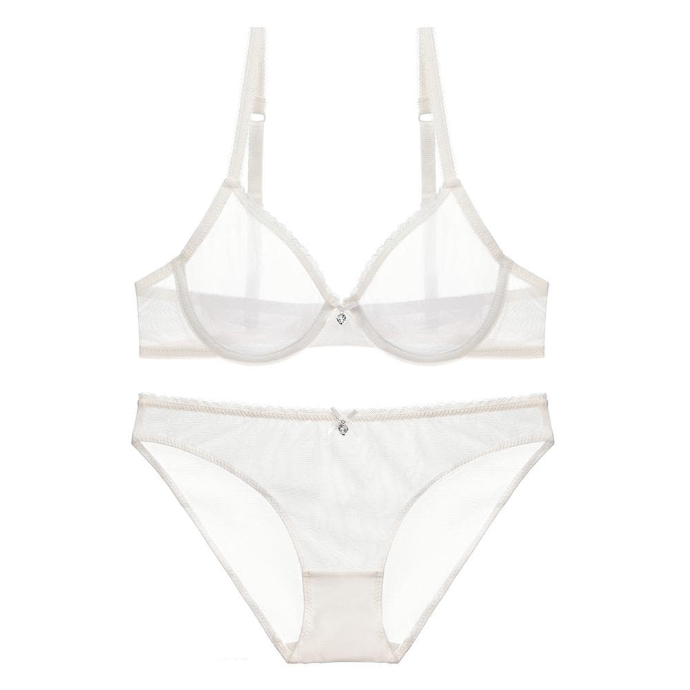 Varsbaby Women See-through Lace Push Up Bra 38A white