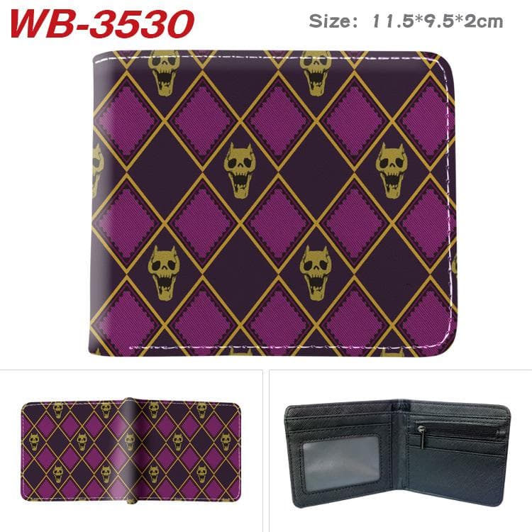 JoJo's Bizarre Adventure Wallet PU Leather Bi-Fold Purse With Coin Pocket Card Holder 2 fold