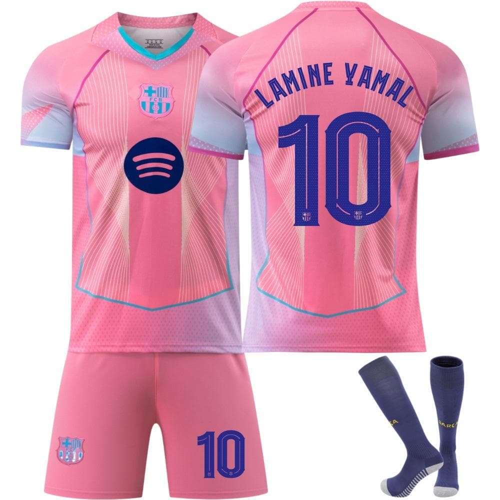 25-26 Barcelona UEFA Champions League Pink Football Jersey for Kids and Adults LAMINE YAMAL #10 24