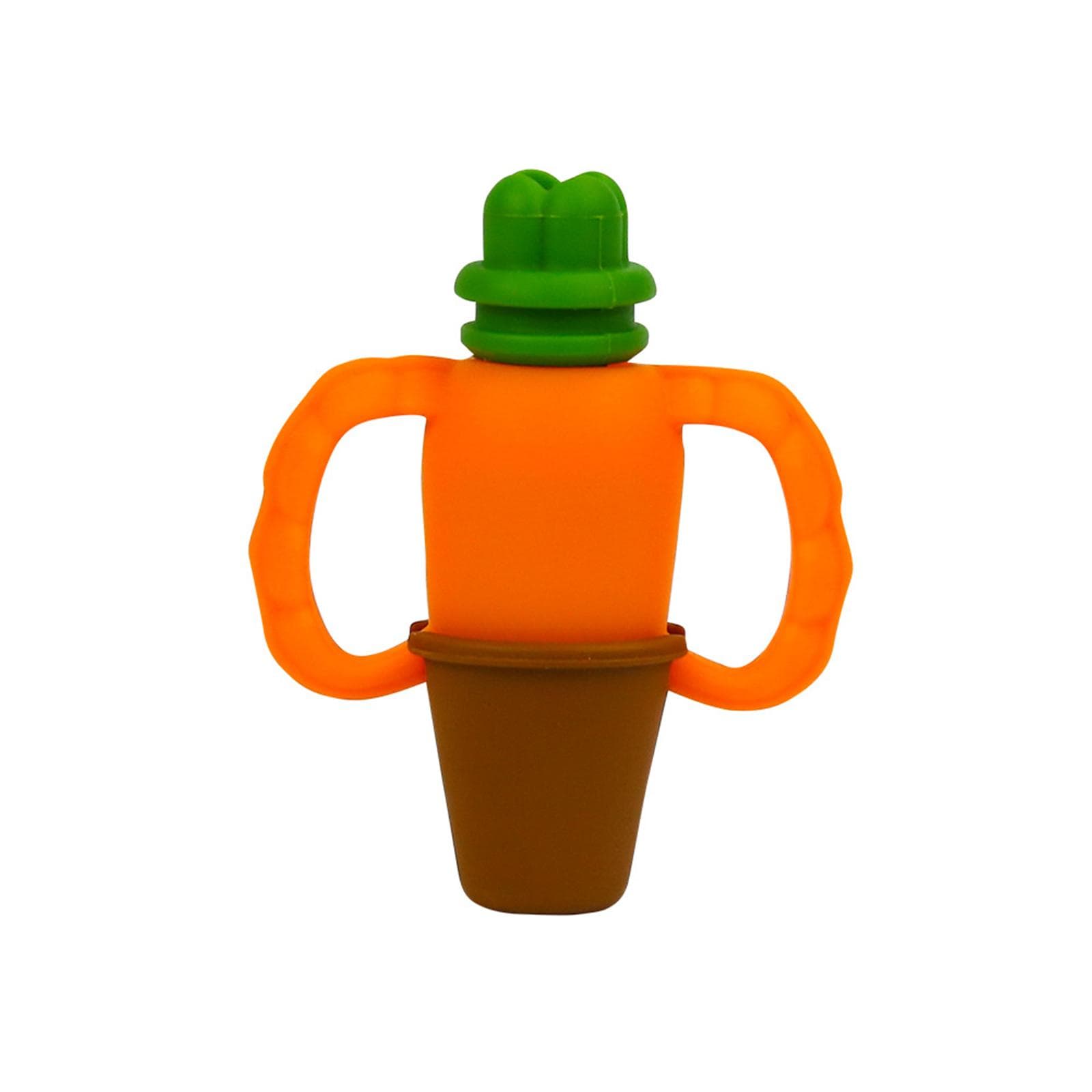 Carrot Shape Baby Teether Teething Toy Silicone Chew Toy Baby Fruit Feeder Pacifier Food Grade orange