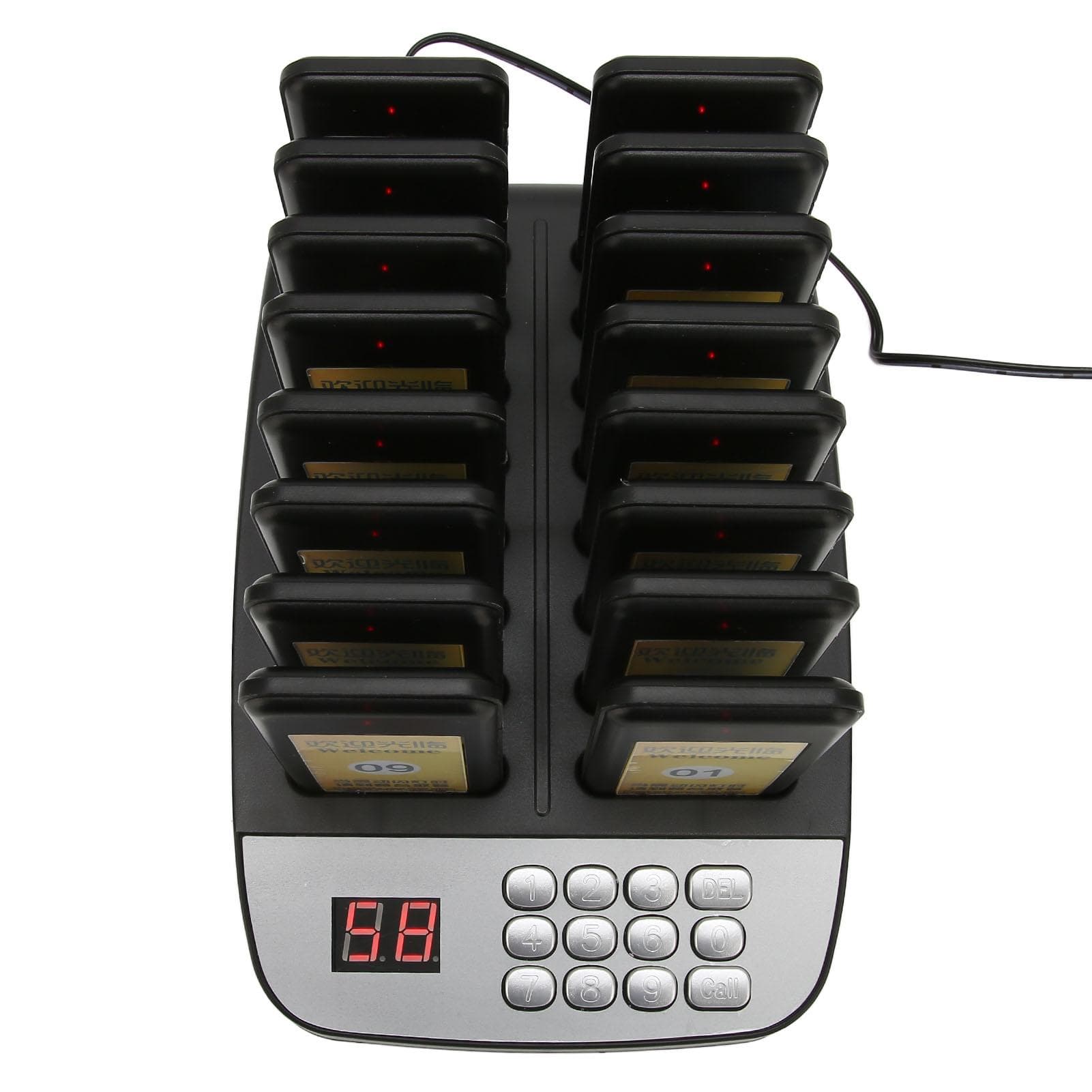 Restaurant Pager System 16 Pagers 1000 Meters Long Distance Strong Signal Pager System with 3 AU PLUG