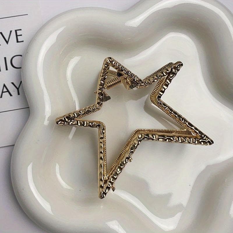 Women's Summer Metal Hair Claw Clip, Large Size Shark Fin Hair Clip for Back of Head, Exclusive Hair Clip, New Design Hair Comb Accessory gold