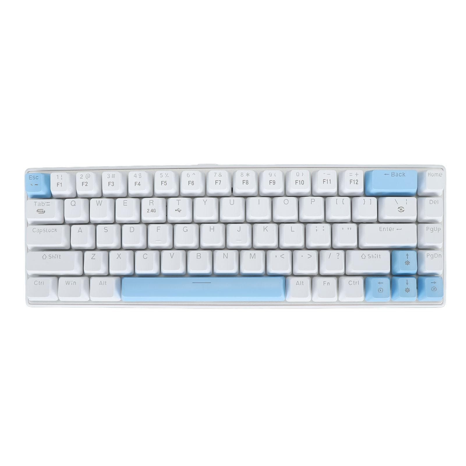 61 Keys Mechanical Keyboard Wireless Blue Switches Keyboard BT5.0 2.4G USB C RGB Backlit Gaming multicolour