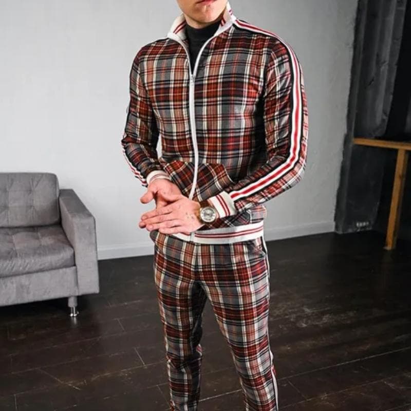 New Gentlemen Tracksuit Set Jackets Sets Men Suit Men Fashion Tracksuit Sportsuit Men Sweatshirts Sportswear Coat+Pant L 175cm