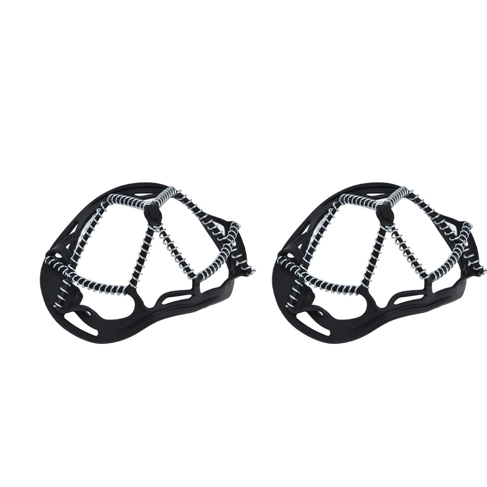 2Pcs Walk Traction Cleats Prevent Slipping High Tension Spring Crampons for Hiking Jogging Hunting