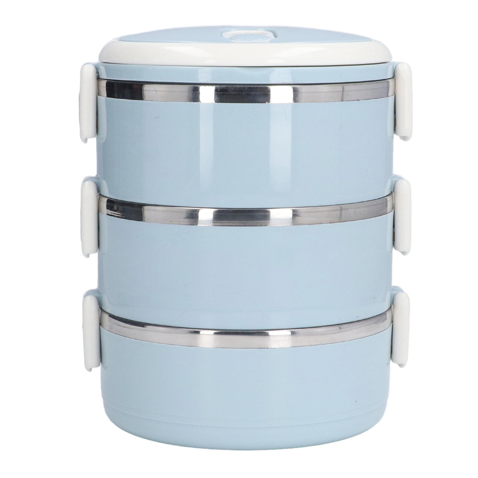 Thermal Lunch Box 304 Stainless Steel 3 Layer Leak Proof Round Insulation Bento Box for Office L(for 6.5-9kg) blue