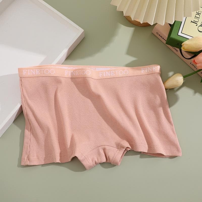 Cotton Boy Short Panty for Women Boxer Panties Breathable Briefs Woman Underpants Lingerie L pink