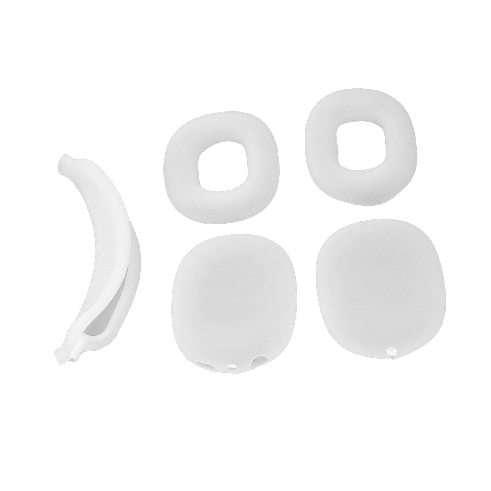 Hard Shell Headphone Case with Silicone Ear Cups Cover Ear Pad Case Cover Headband Cover EVA transparent white