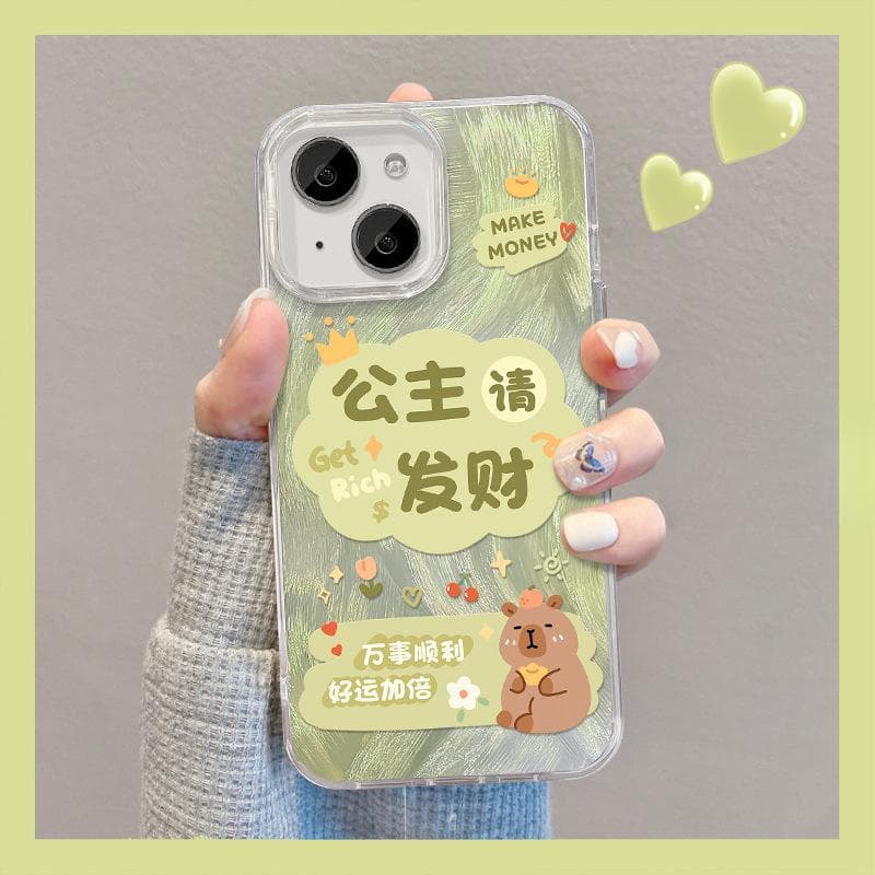 Suitable for Apple 15 Mobile Phone Case In Summer IPhone 14 Every Day Invisible Bracket 13 Feather Yarn Anti-fall Large Hole iPhone SE (2nd Generation)