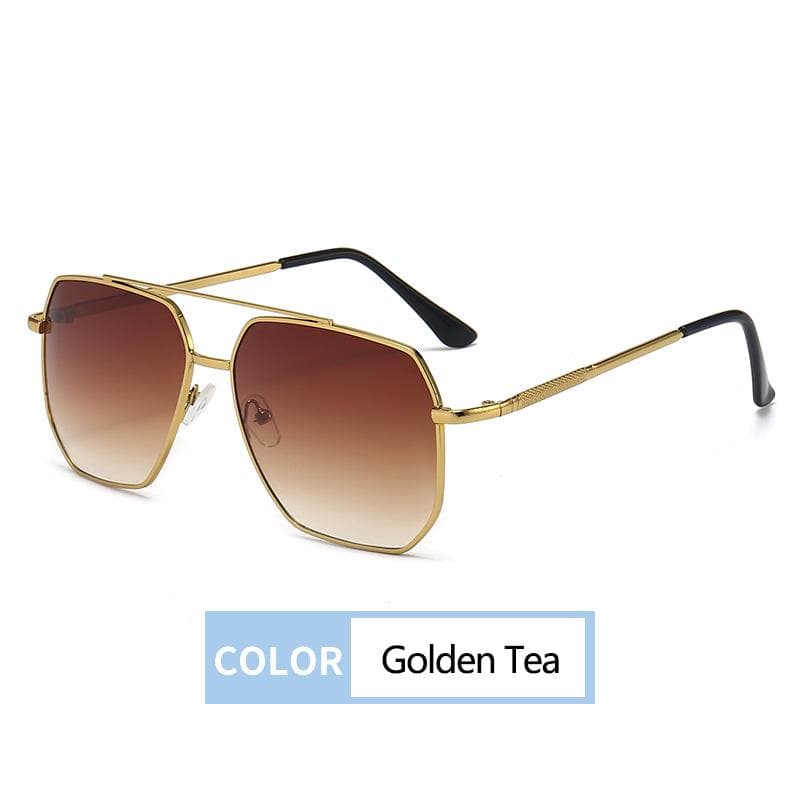 New Fashion Pilot Sunglasses Metal Frame Mirror UV400 Classic Driving Sun Glasses for Men Women Leisure Fishing Gold