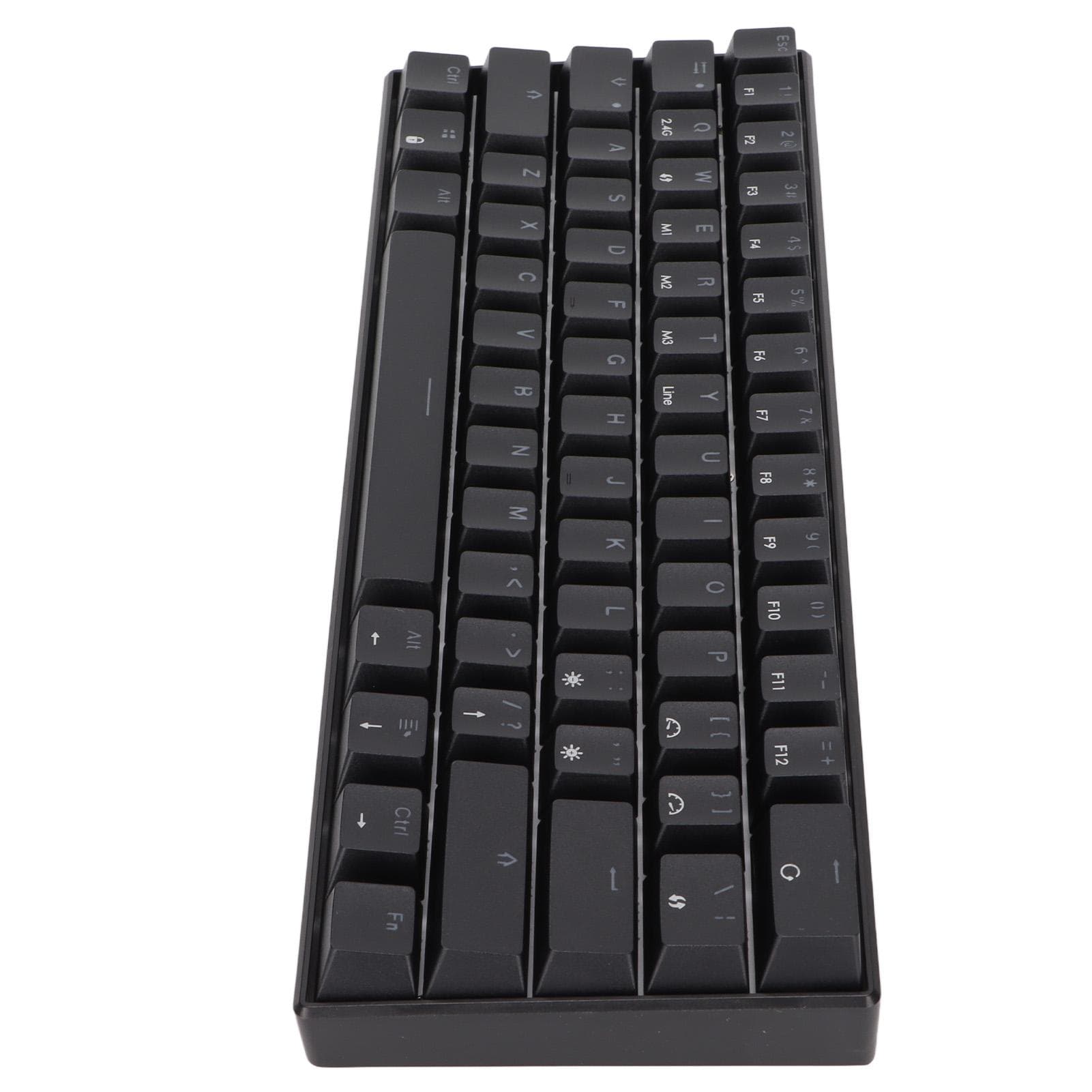 Mechanical Keyboard 61 Keys Three Modes Support Wireless Portable Ergonomic Rechargeable Battery Red axis