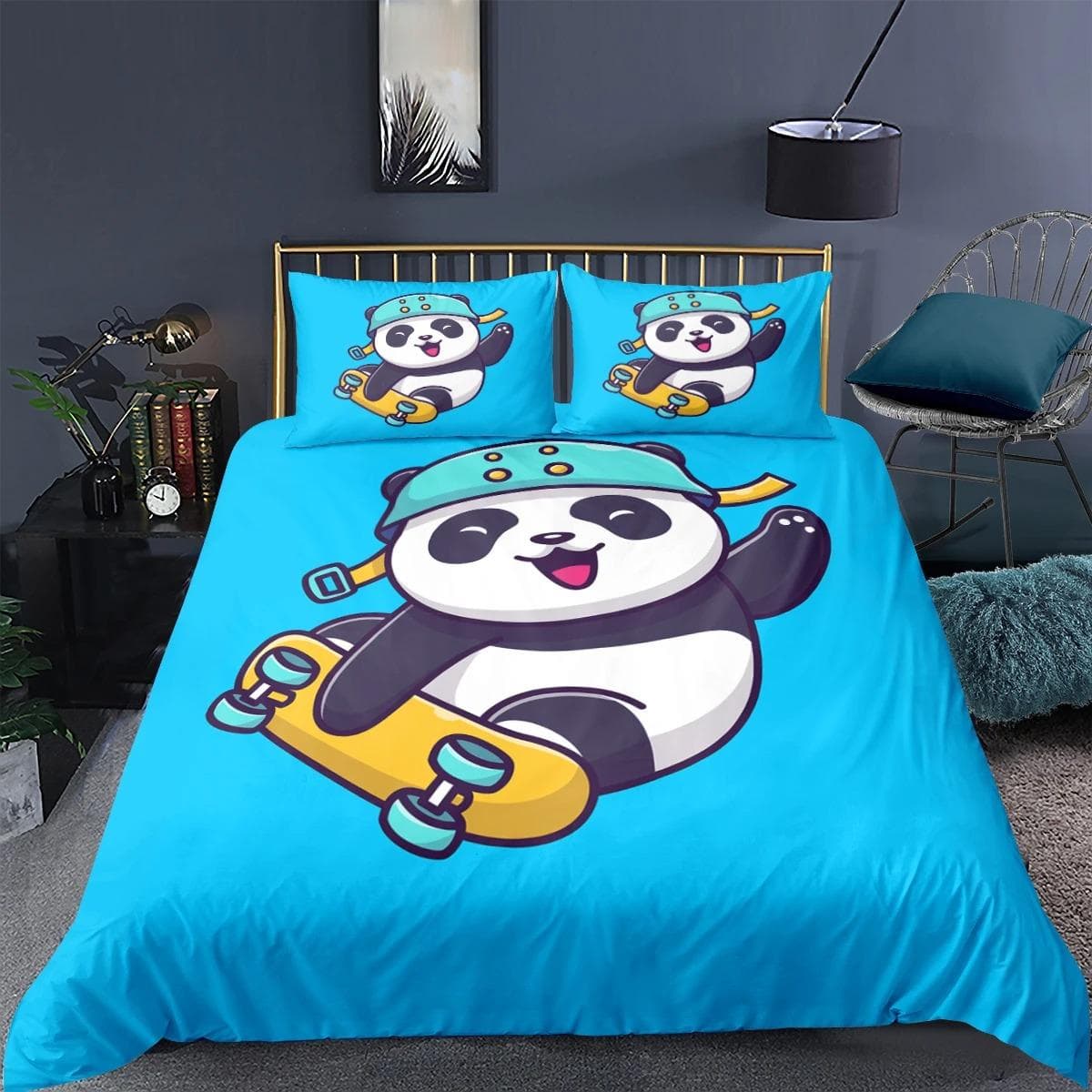 Cartoon Panda Bettwäsche Set 3D Schöne Tiere Bettbezug Home Textil Weichem Bett Eingestellt Einzigen Königin König Größe für Kin 70x133cm 2pcs