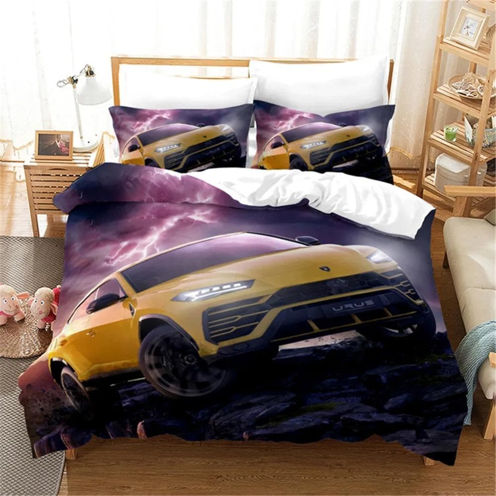 New Sports Car Duvet Cover Set Luxury High Quality 3D Printed Bedding Double Queen King Bedclothes Adults Boys Home Textile 70x133cm 2pcs