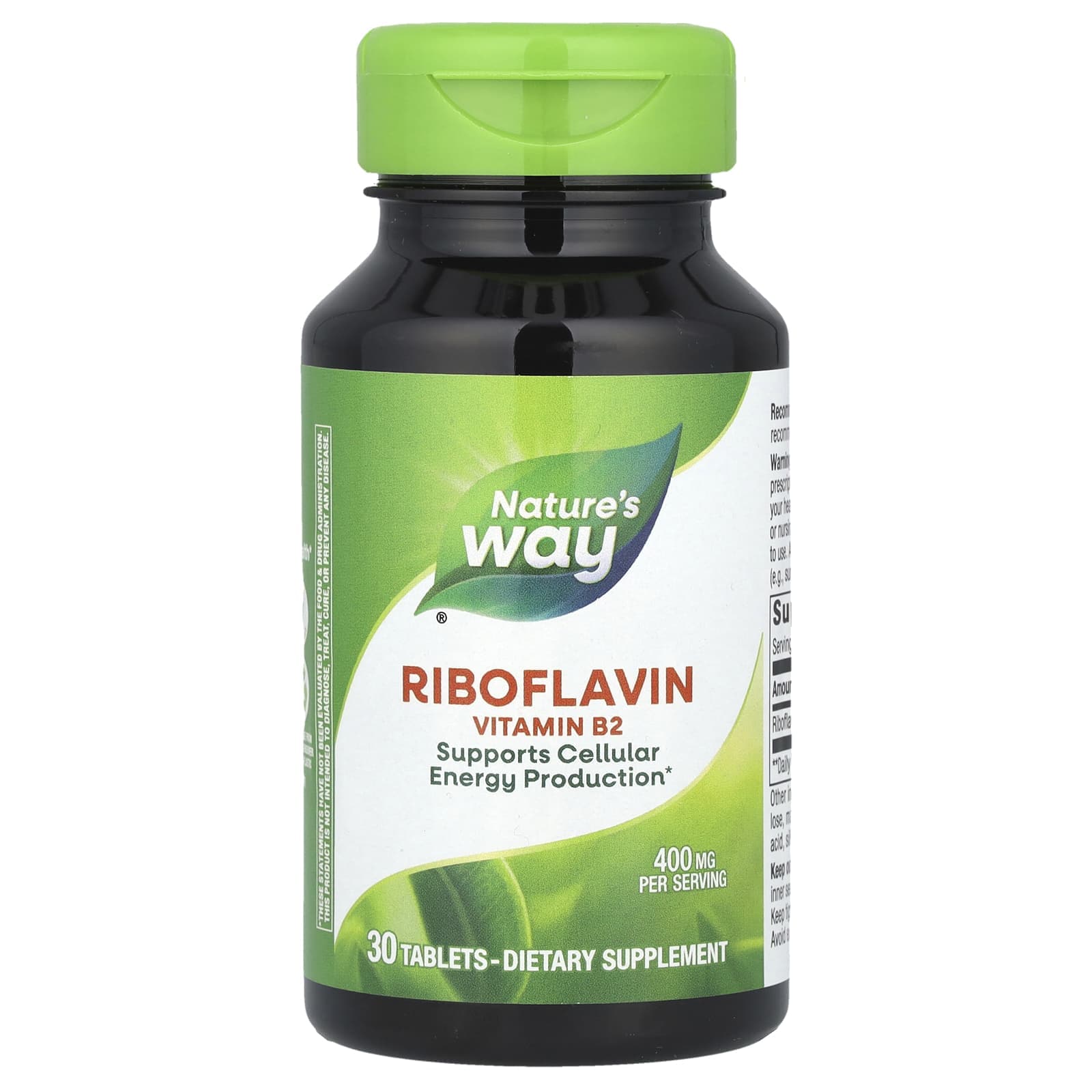 Nature's Way, Riboflavin Vitamin B2, 400mg, 30 tablets