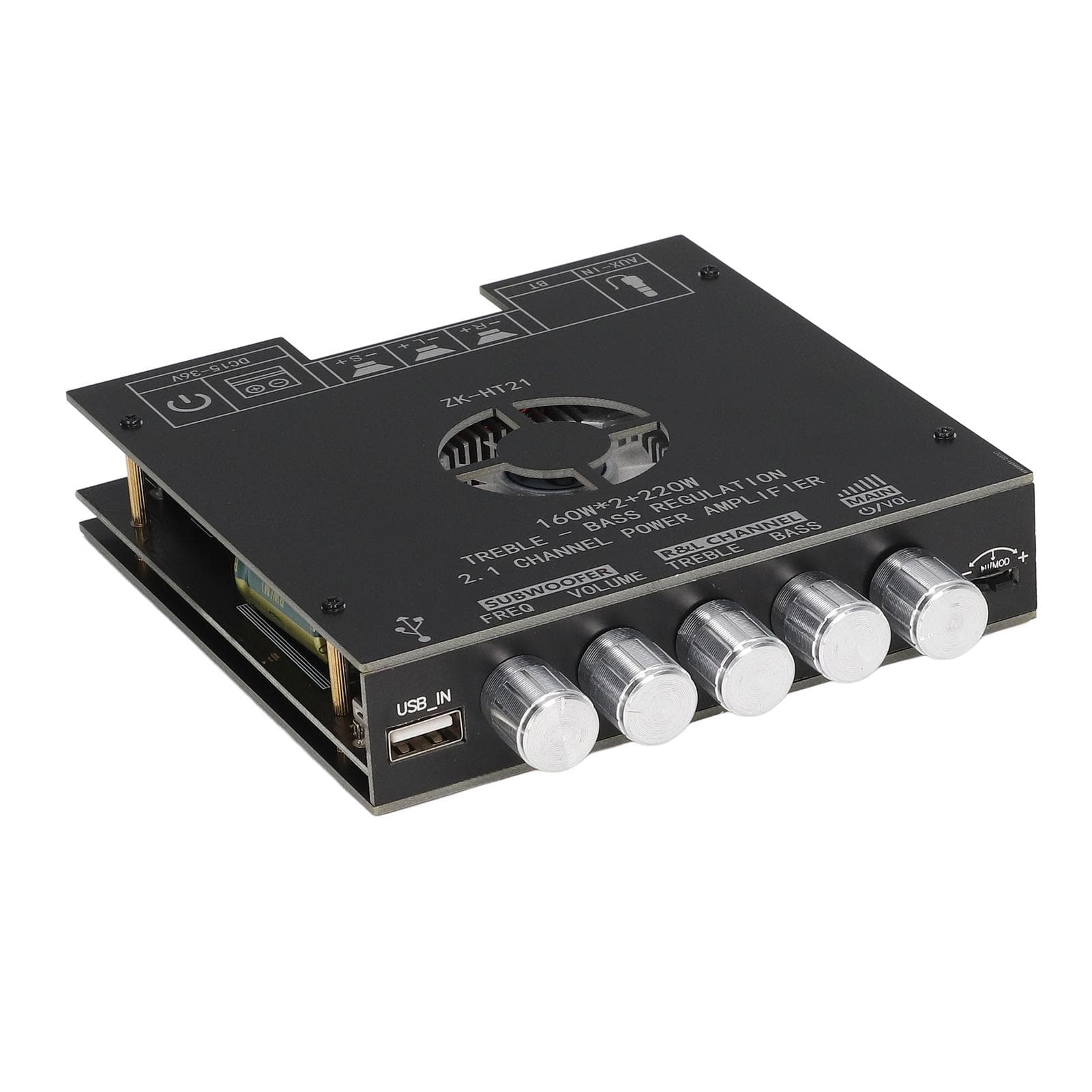 Subwoofer Amplifier Board 2.1 Channel 100W 500mV Volume Control High Safety ZK HT21 Power Amplifier