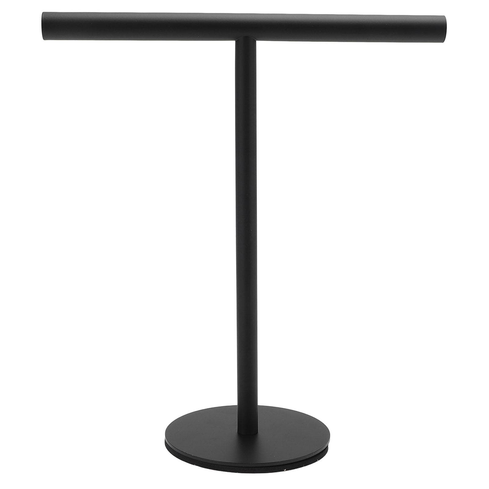 T Shape Towel Holder Stainless Steel Standing Hand Towel Rack with Heavy Base Jewelry Organizer for black