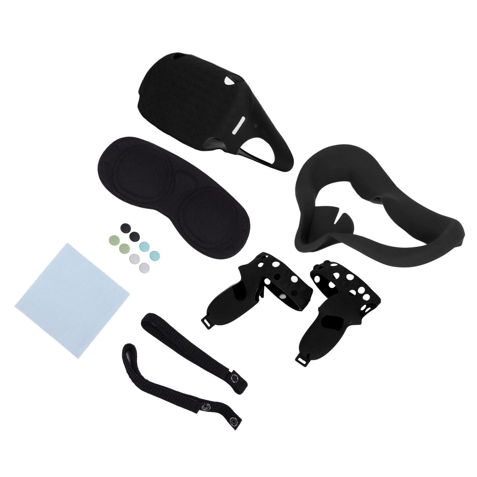 VR Glasses Silicone Accessories Set Anti Sweat Anti Fouling Dust Proof Washing VR Glasses Mask black