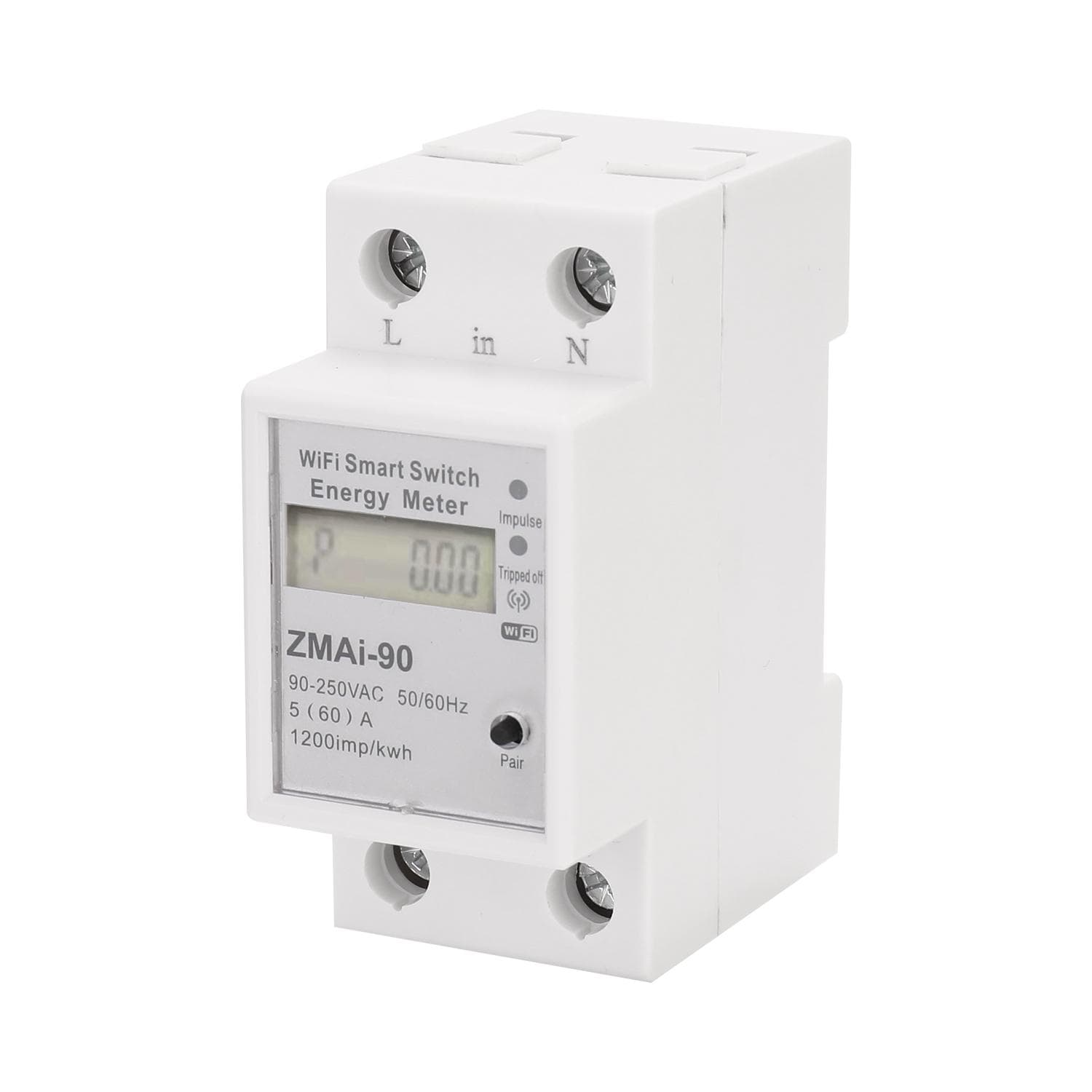 Single Phase Din Rail Wifi Smart Energy Meter Power Consumption Kwh Meter Wattmeter Support Smartlife/Tuya App Alexa Google Home multicolour