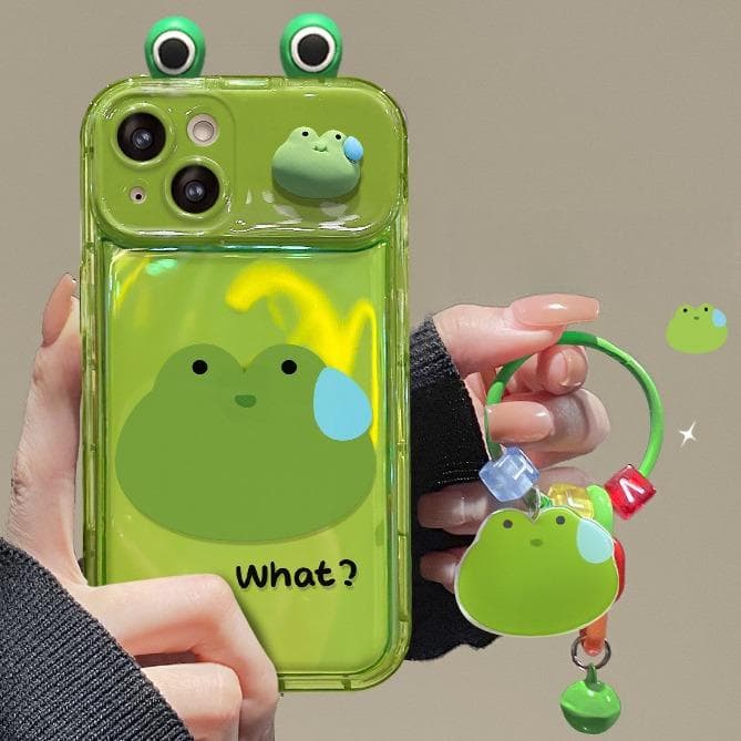 Applicable To Apple 15promax Mobile Phone Case IPhone 14/13 Frog Doll Pendant Xr/xs Flip Mirror 12 iphone 16 promax
