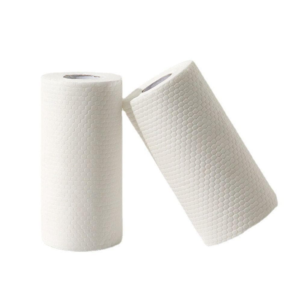 Non-woven Fabric Disposable Kitchen Paper Absorbent Kitchen Dishcloth  Rolls  The Lazy 50pcs white