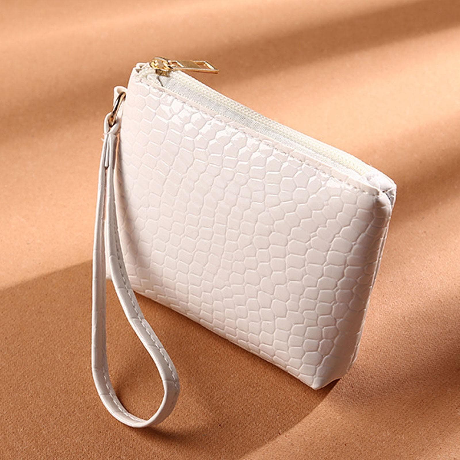 Women Men Leather Wallet Multi Functional  Leather Coin Purse Card Wallet One Size white