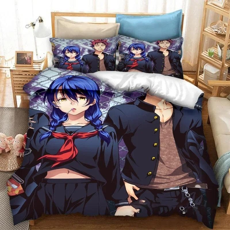 Anime Food Wars Shokugeki no Soma Bedding Set Boys Girls Twin Queen Size Duvet Cover Pillowcase Bed Kids Adult Customizable 70x133cm 2pcs