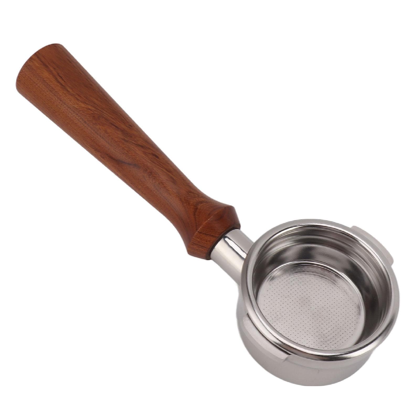 58mm Bottomless Portafilter 2 Ear Stainless Steel Wood Handle Detachable Coffee Machine Accessory F Rosewood