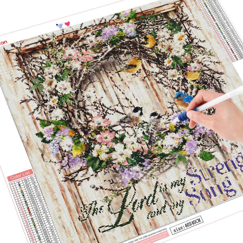 Diamond Painting Flower Mosaic Full Embroidery Diamond Mosaic Cross Stitch Full Square Drill 30x30CM