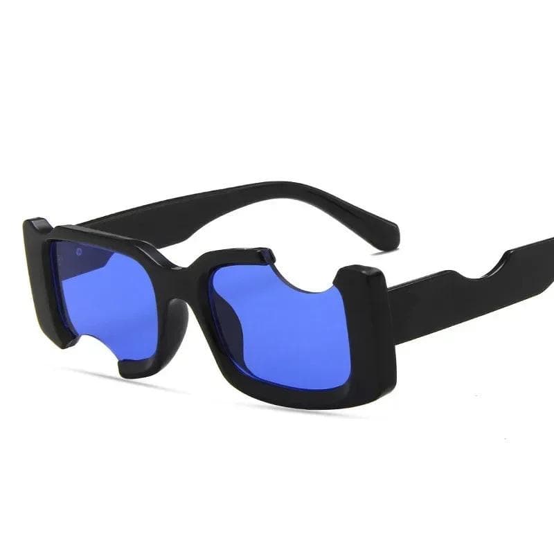 Fashion Small Square Gap Frame Blue Pink Sunglasses For Women Vintage Brand Gradient Sun Glasses Men Hip Hop Shades
