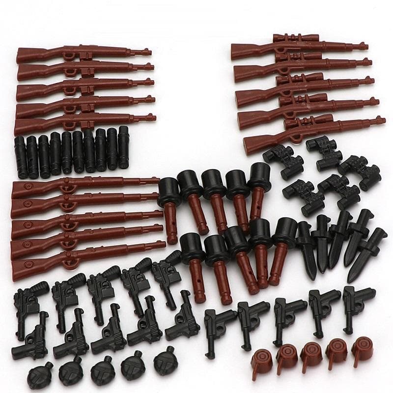 Military WW2 Weapon Guns Soldier MOC SWAT City Figures Mini Guns Army Police German 98K Parts Building Bricks Toys