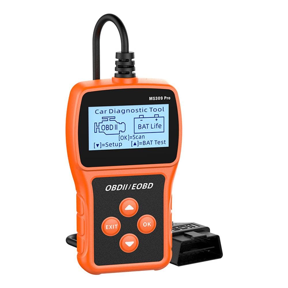 OBDII Scanner, Car Engine Fault Code Reader Battery Tester Professional CAN Diagnostic Scan Tool orange