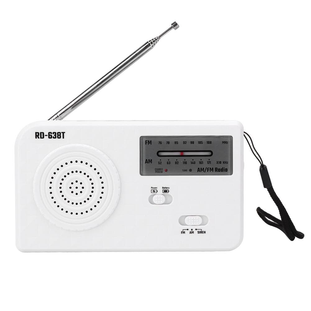 RD‑638T Portable Solar Powered Hand Crank AM FM Radio Emergency with LED Flashlight