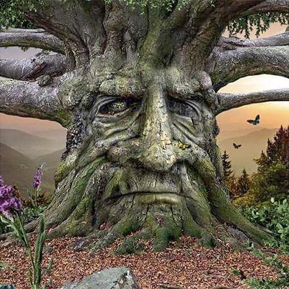 DIY 5D Diamond Painting Cross Stitch old man tree Mosaic Diamond Embroidery 20X30CM