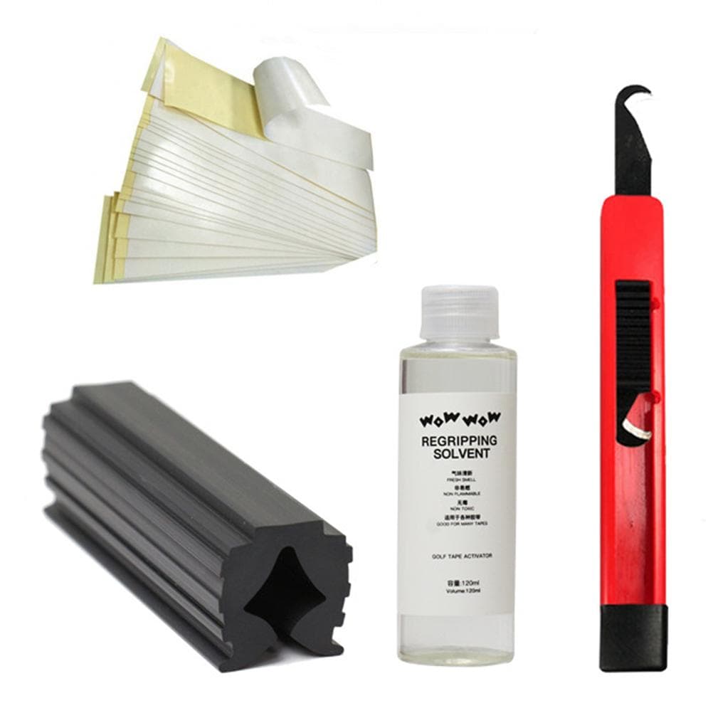 Complete Grip Kit for Club Regripping Includes 15 Tapes Vice Clamp Hook Blade Solvent