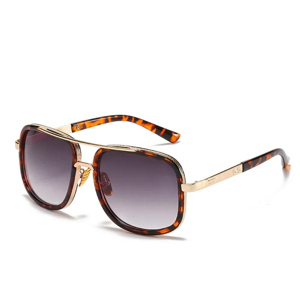Classic Oversized Men Sunglasses Luxury Brand UV400 Mirror Eyewear Square Retro Sun Glasses for Women As Picture