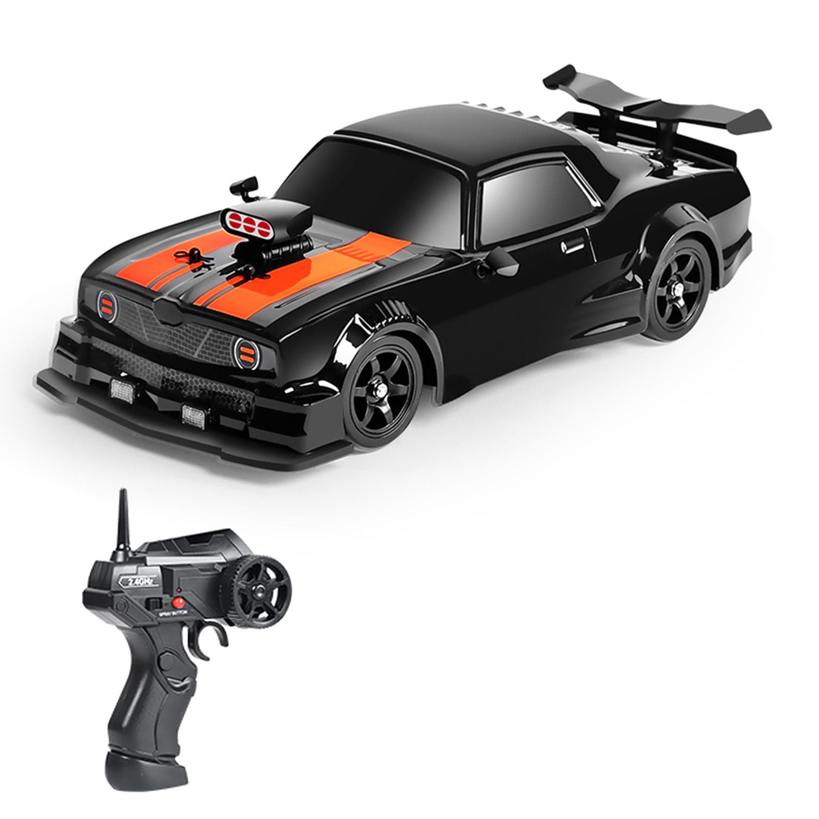 Remote Control Drift Car 1/16 Remote Control Spray Car 2.4GHz 4WD Remote Control Race Car Kids Gift black