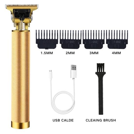 Electric Hair Trimmer Convenient Wear-resistant Aluminum Alloy Rechargeable Hair Clipper Hair Cutting Tool for Children Adult golden