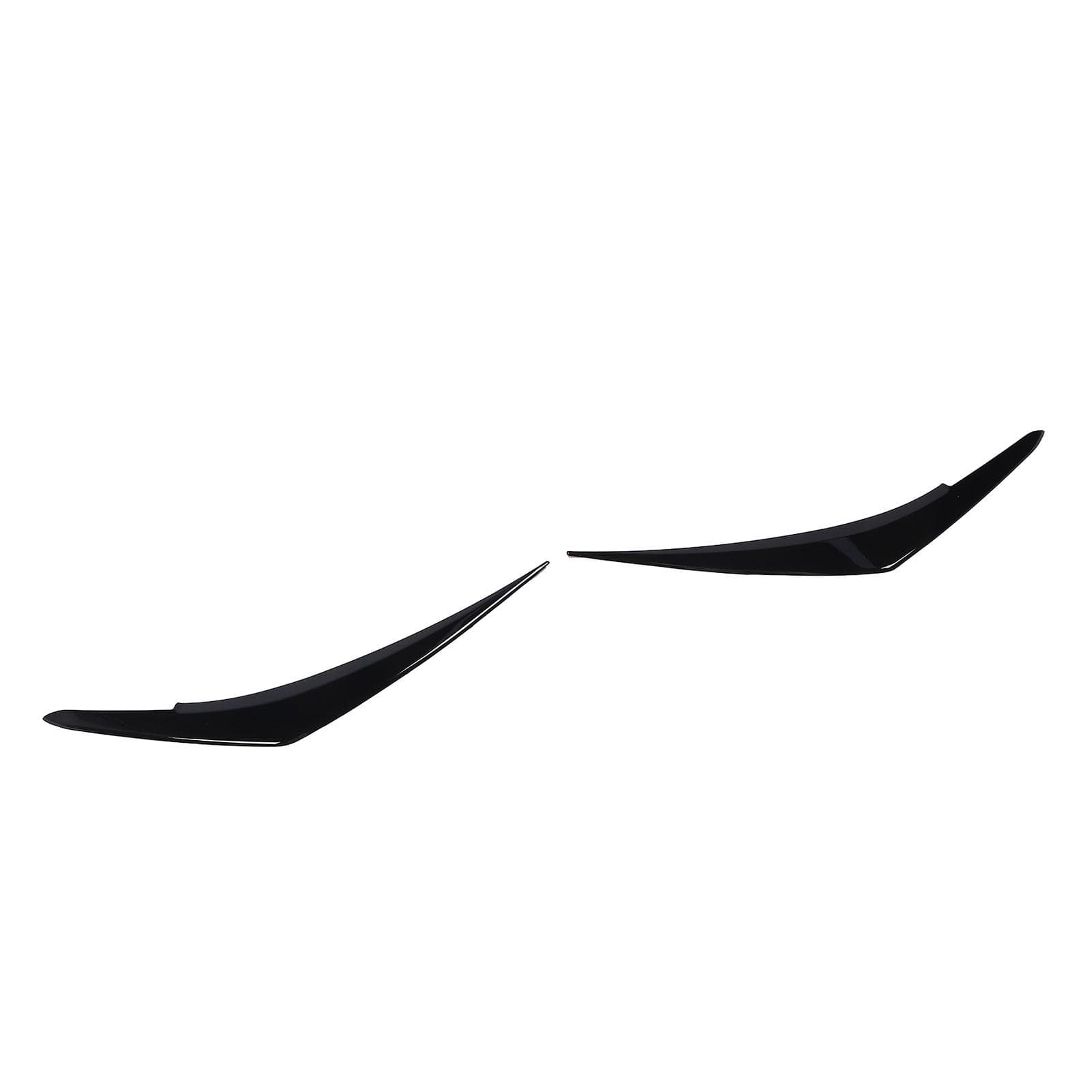 2PCS Headlight Eyebrow Left Right Black Front Lamp Eyelid Trim Cover Decorative Plastic Headlamp