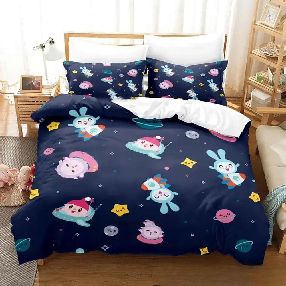 New 3D Print Cartoon BabyRiki Bedding Set Boys Girls Twin Queen King Size Duvet Cover Pillowcase Bed boys Adult Home Textiles 264x228cm 3pcs
