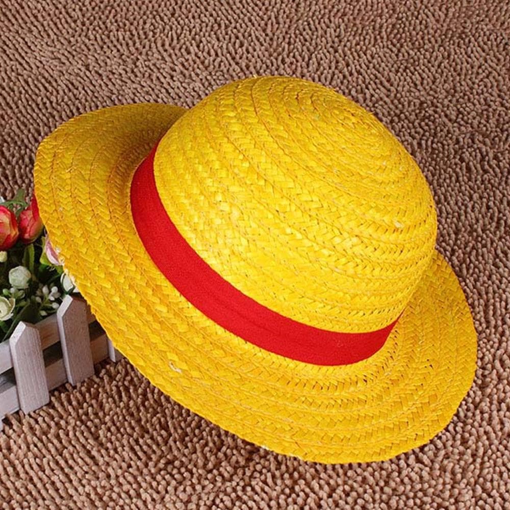 hat One Piece Cosplay Cartoon Props Hat Luffy Anime Straw Boater Beach Strawhat Halloween Gift