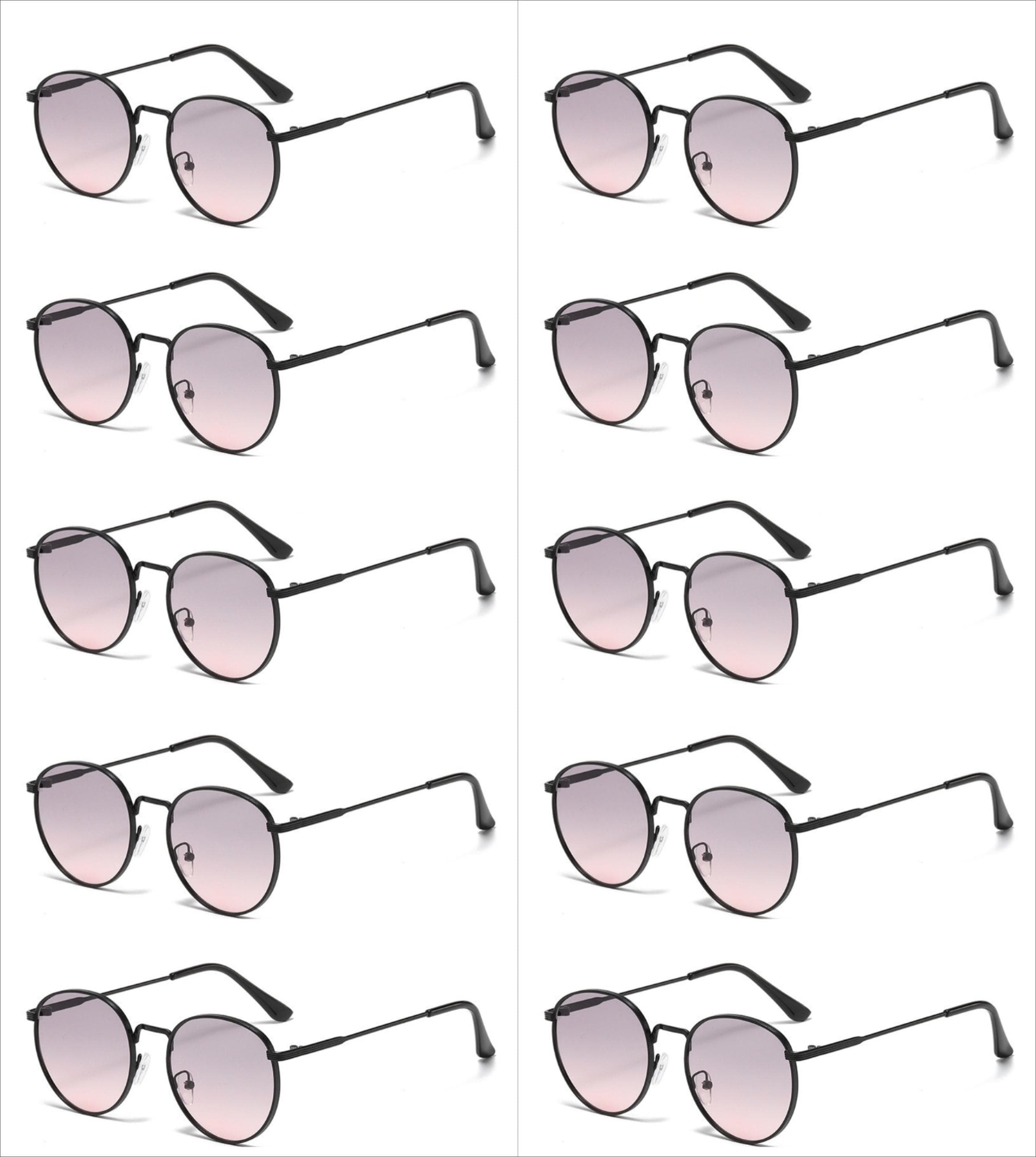 10pcs Retro Ocean Sunglasses UV400 Protection Fashion Trendy Unisex Shades for Men Women