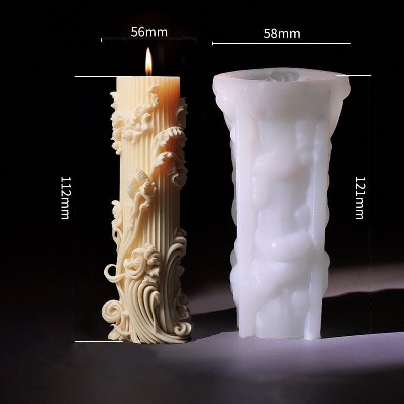 European Cylindrical Aromatherapy Candle Silicone Mold Diy Minimalist Column Gift Expansion Stone Grinding Tool Customization