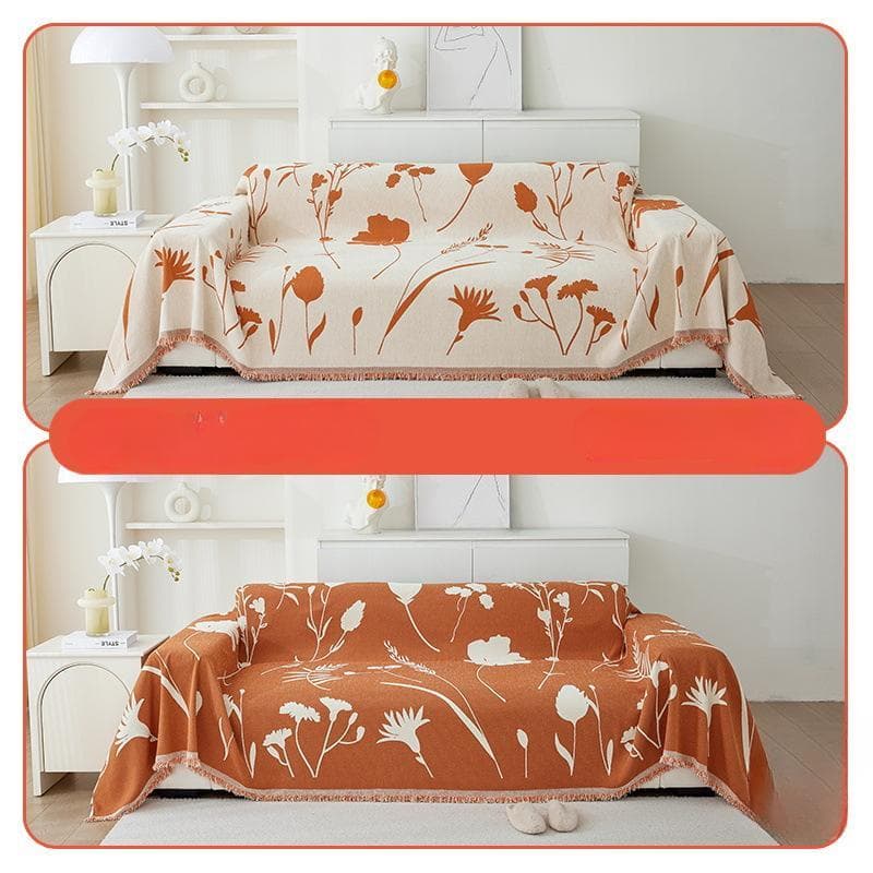 Chenille Sofa Towel Tassel Thickened Anti Slip Seat Cushion All-season Universal Cover Warm Style Blanket Wear-resistant Durable 180x130cm1pcs