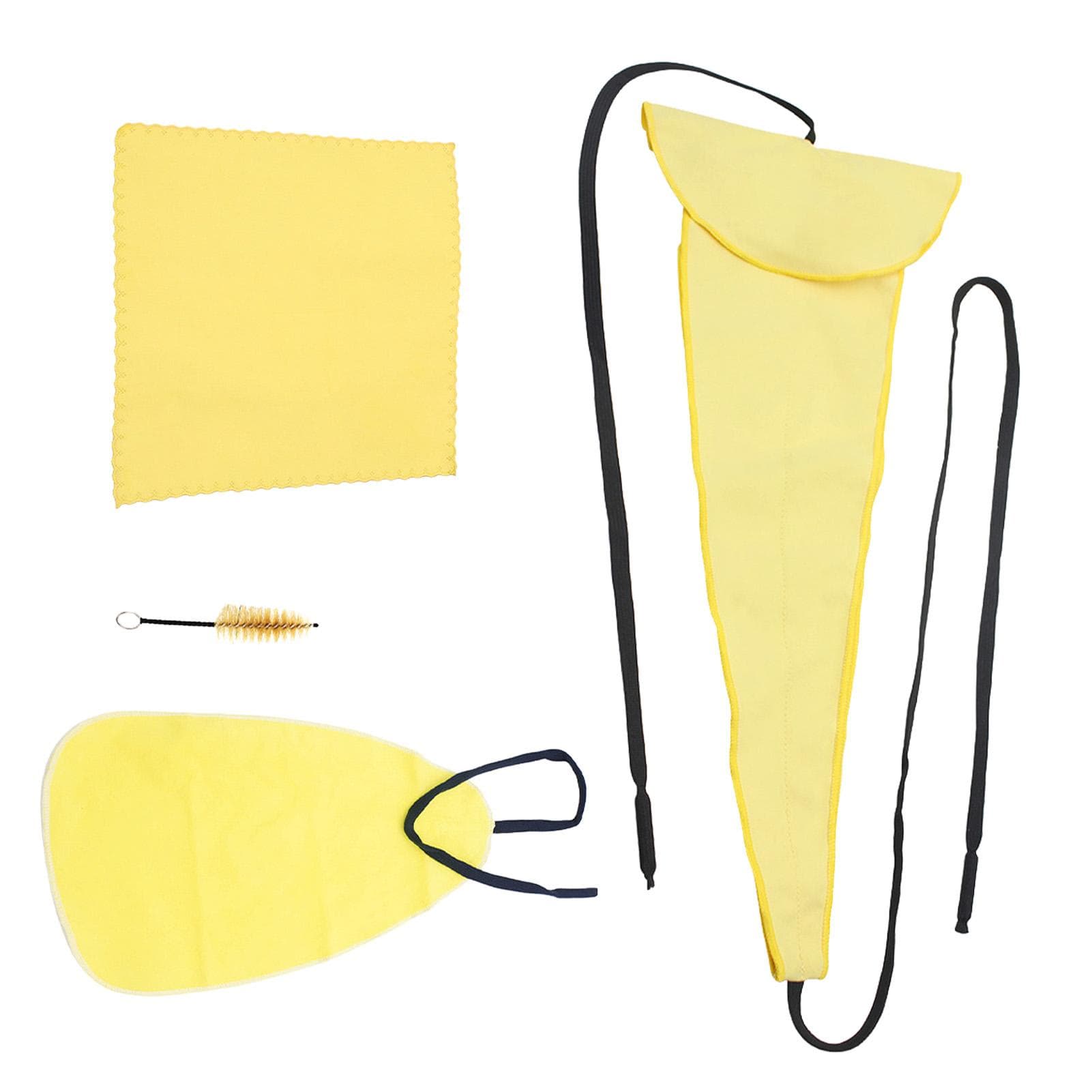4Pcs Sax Mouthpiece Brush Kit Lightweight Portable Reliable Wiping Cloth Saxophone Cleaning Set for yellow