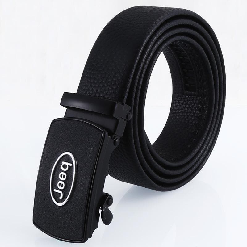 Casual Car Logo Automatic Buckle Green Belt Ground Marketing Scratch-Resistant Wear-Resistant Leather Belt 120cm