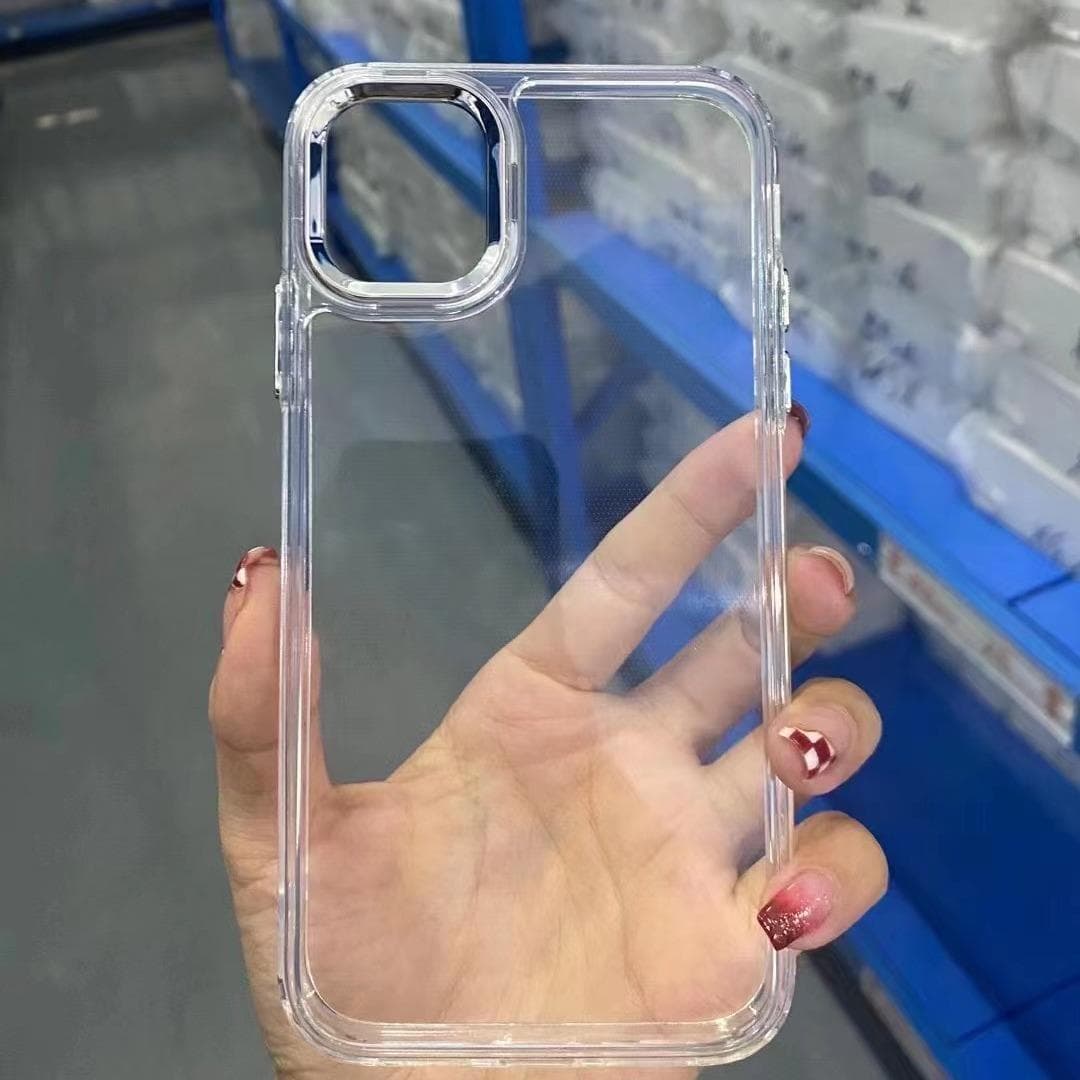 Applicable To IPhone16Promax Transparent 15 Space Shell Apple 13 Mobile Phone Shell 14Pro Electroplated Frame Soft Shell Apple 15Plus