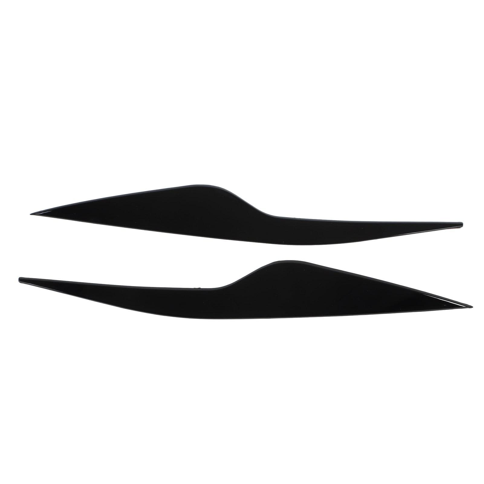 2 Pcs Headlight Eyebrow Front Left Right Light Eyelid Trim Cover Replacement for Ford Focus MK2 black