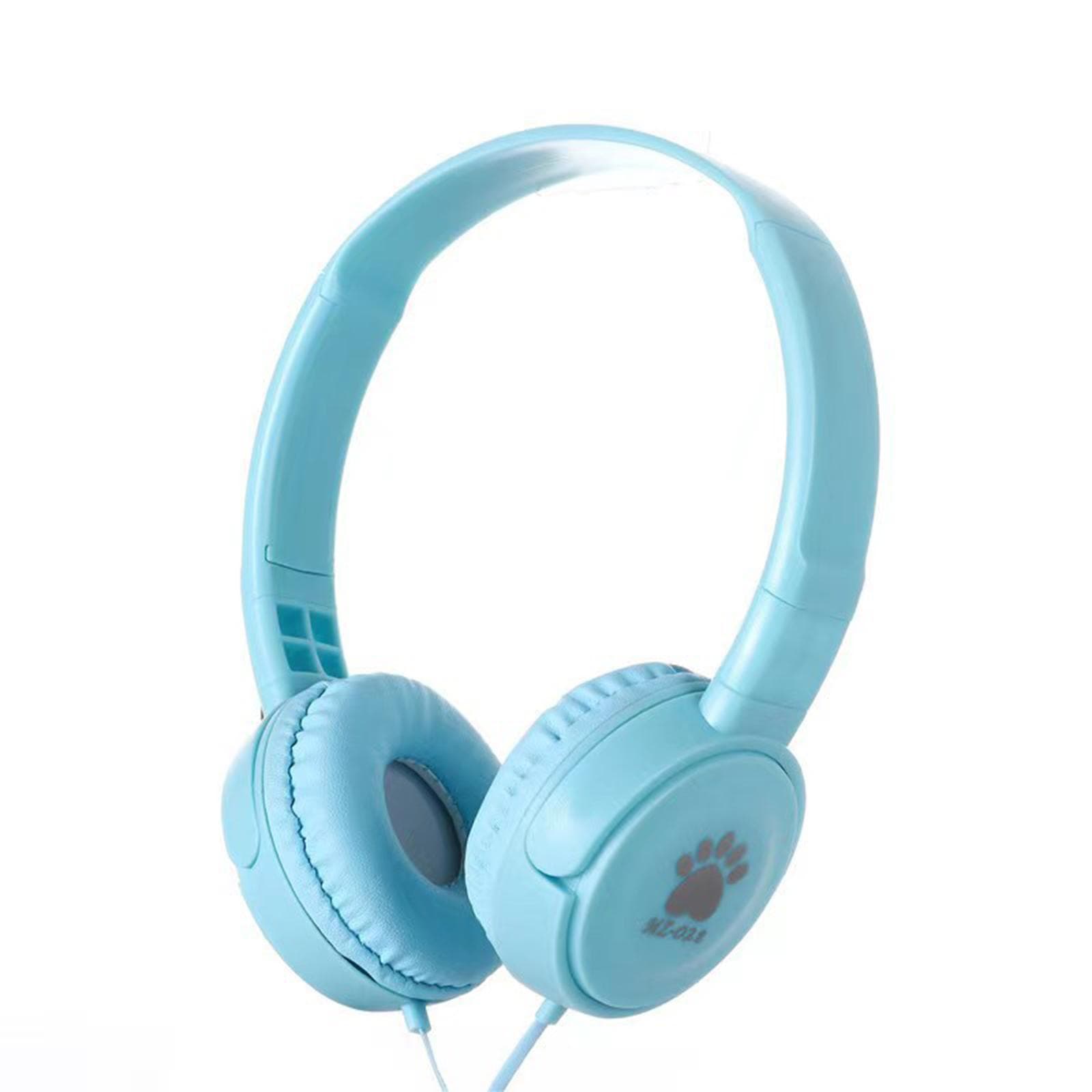 3.5mm Wired Over-ear Headphones Portable Music Earphones for Kids MP4 MP3 Smartphones Laptop blue