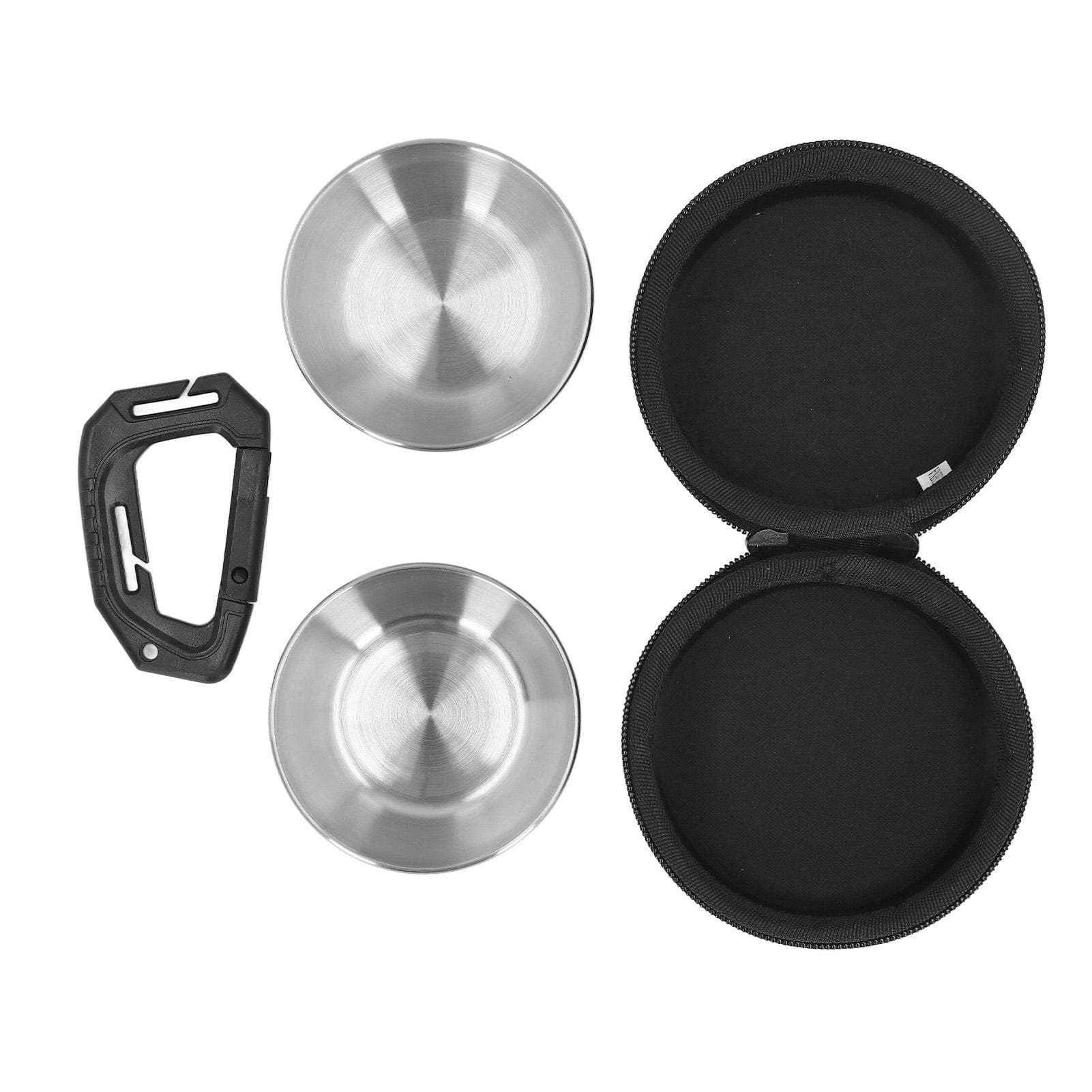 Double Dog Bowls with Bag Stainless Steel Pet Food Water Bowls with EVA Hanging Storage Bag for L(for 6.5-9kg)